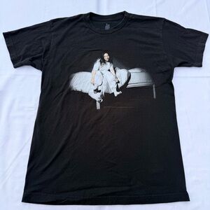 Billie Eilish Concert T Shirt Black Graphic When We All Fall Asleep Medium
